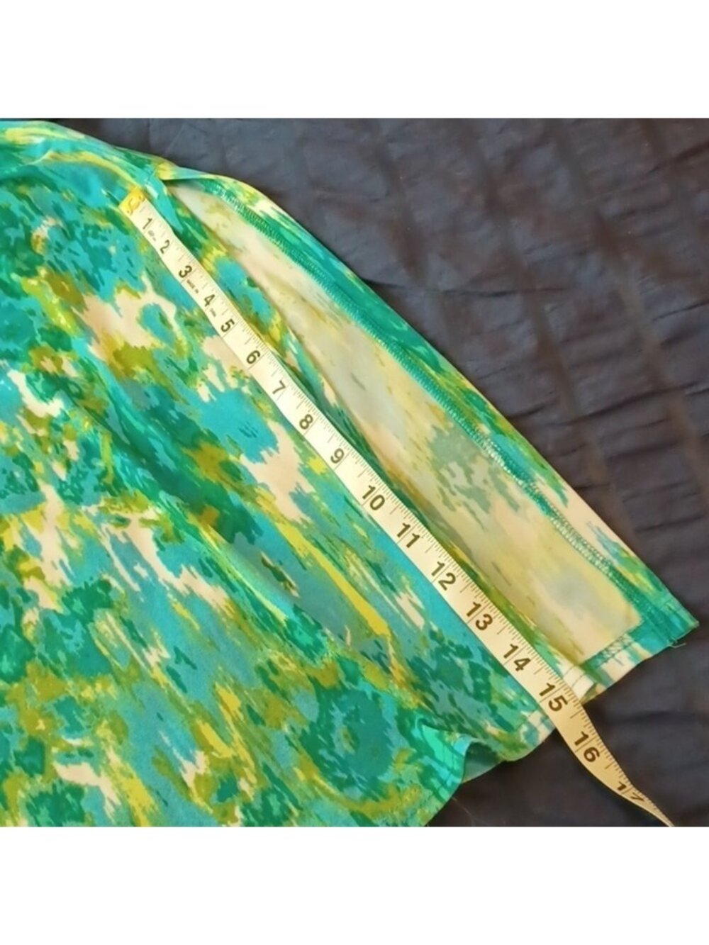 -- Green and White Sleeveless Maxi Dress With Slits On Both Sides Women's Medium - Picture 8 of 11